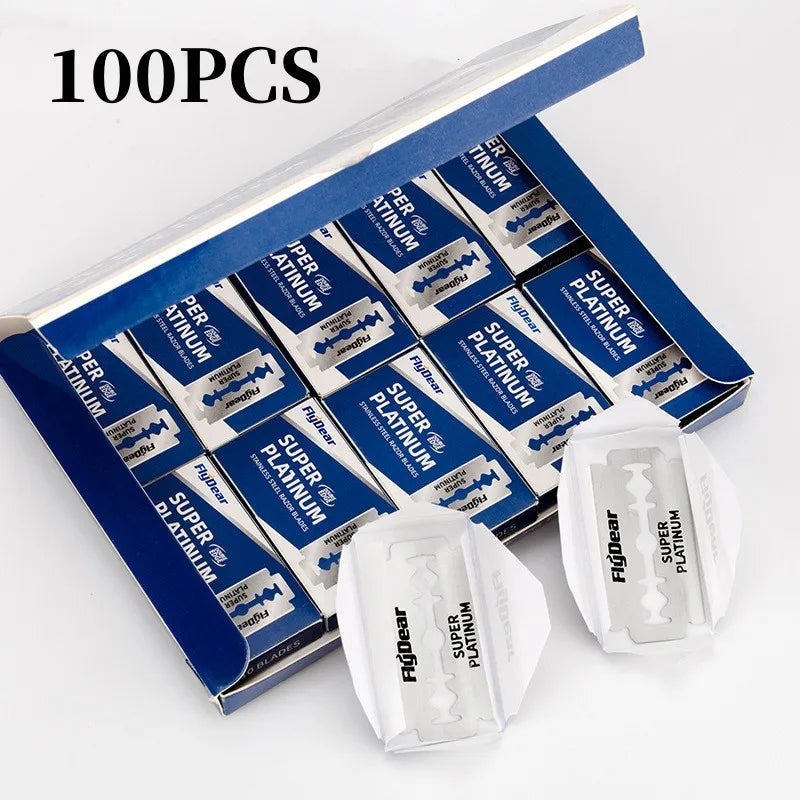 Packaging of Fiergear Super Platinum razor blades with visible count on a white background