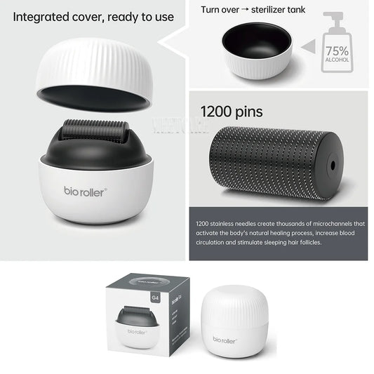 Bio Roller product with packaging and features highlighted on a white background