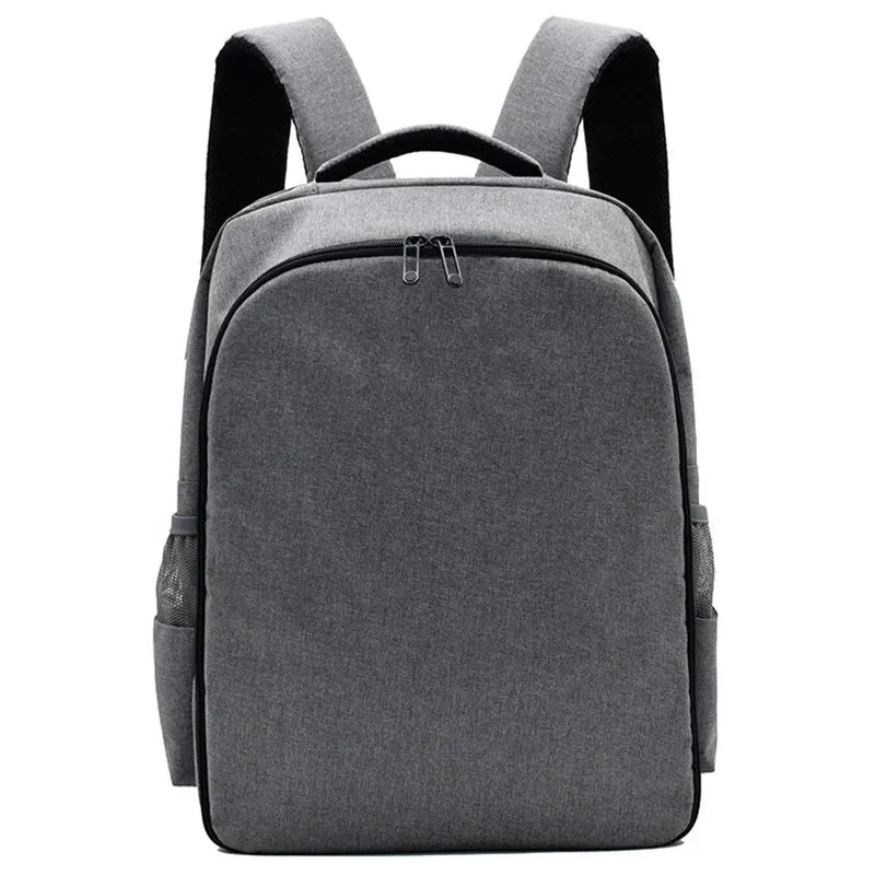 Gray backpack on a white background