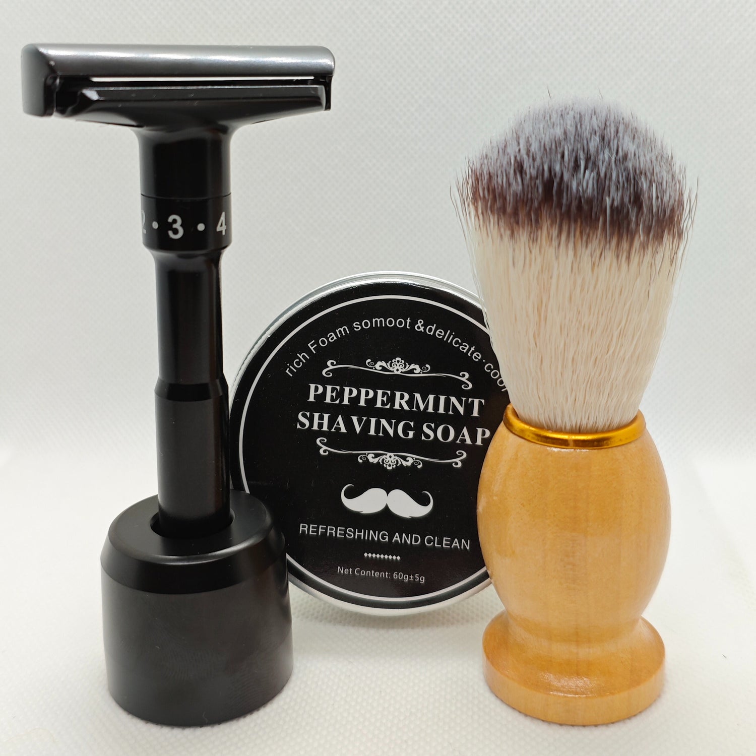 Shaver with Soap and shaving brush