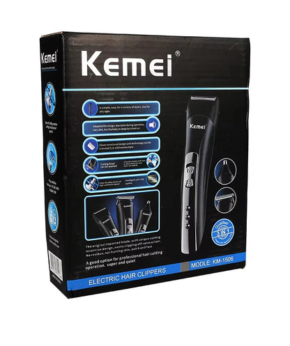 Kemei electric hair clippers packaging on a white background
