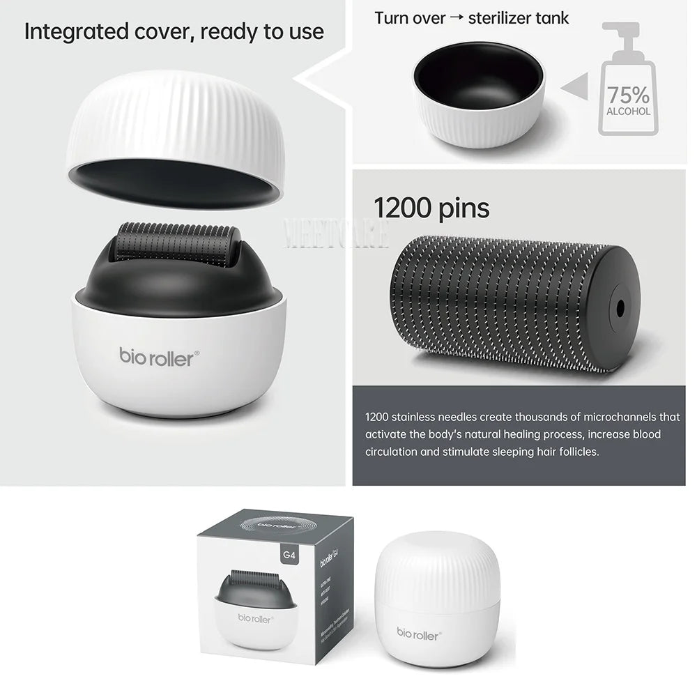 Bio Roller product with packaging and features highlighted on a white background